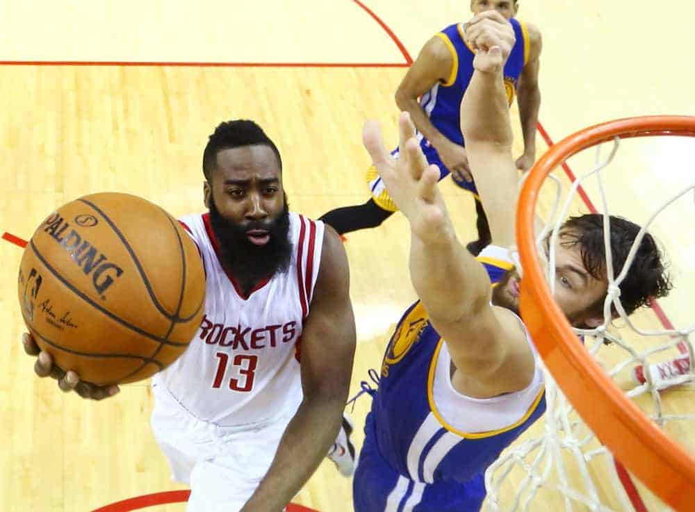 Greg Ehrenberg gives out his favorite NBA DFS Picks to start your DraftKings + FanDuel playoff lineups.| James Harden + Goran Dragic.