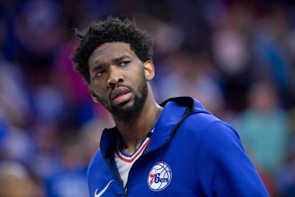 What the NBA DFS projections today say about the matchup between superstars Joel Embiid and Jayson Tatum at the TD Garden