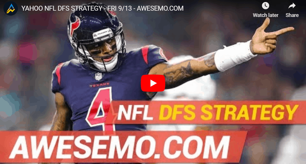 Alex 'Awesemo' Baker sits down to discuss his favorite NFL DFS Picks for the Week 2 FREE RAKE Million Dollar Baller contest on Yahoo Fantasy.