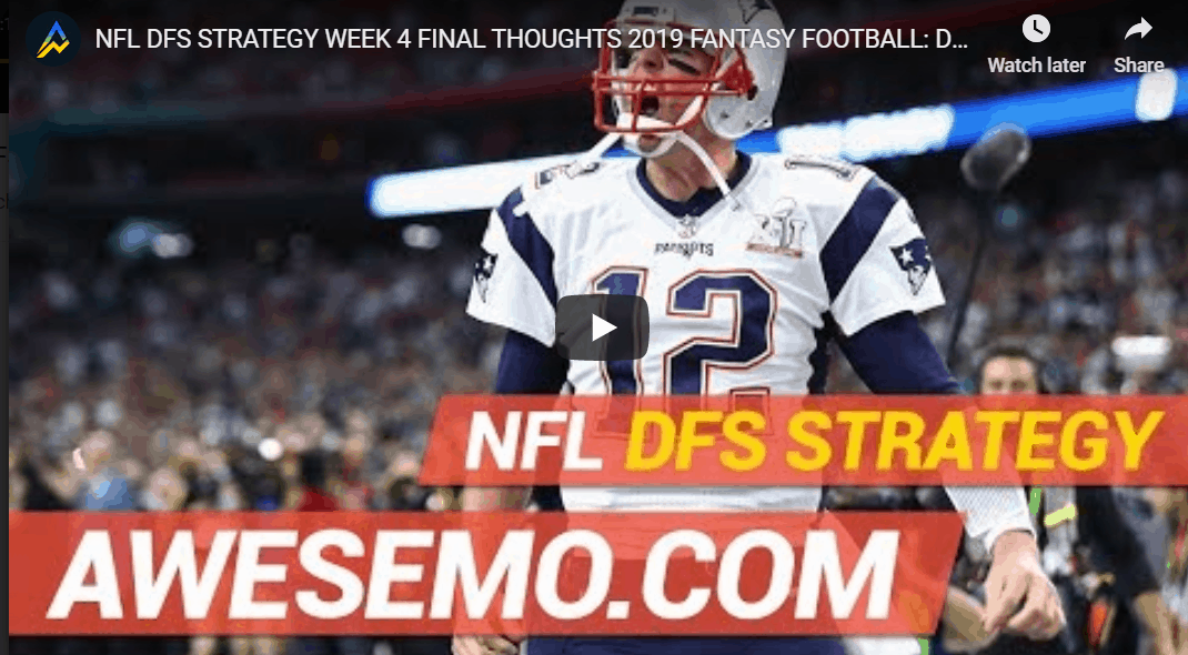 NFL DFS Picks DraftKings, FanDuel, Week 4 for Daily Fantasy Lineups