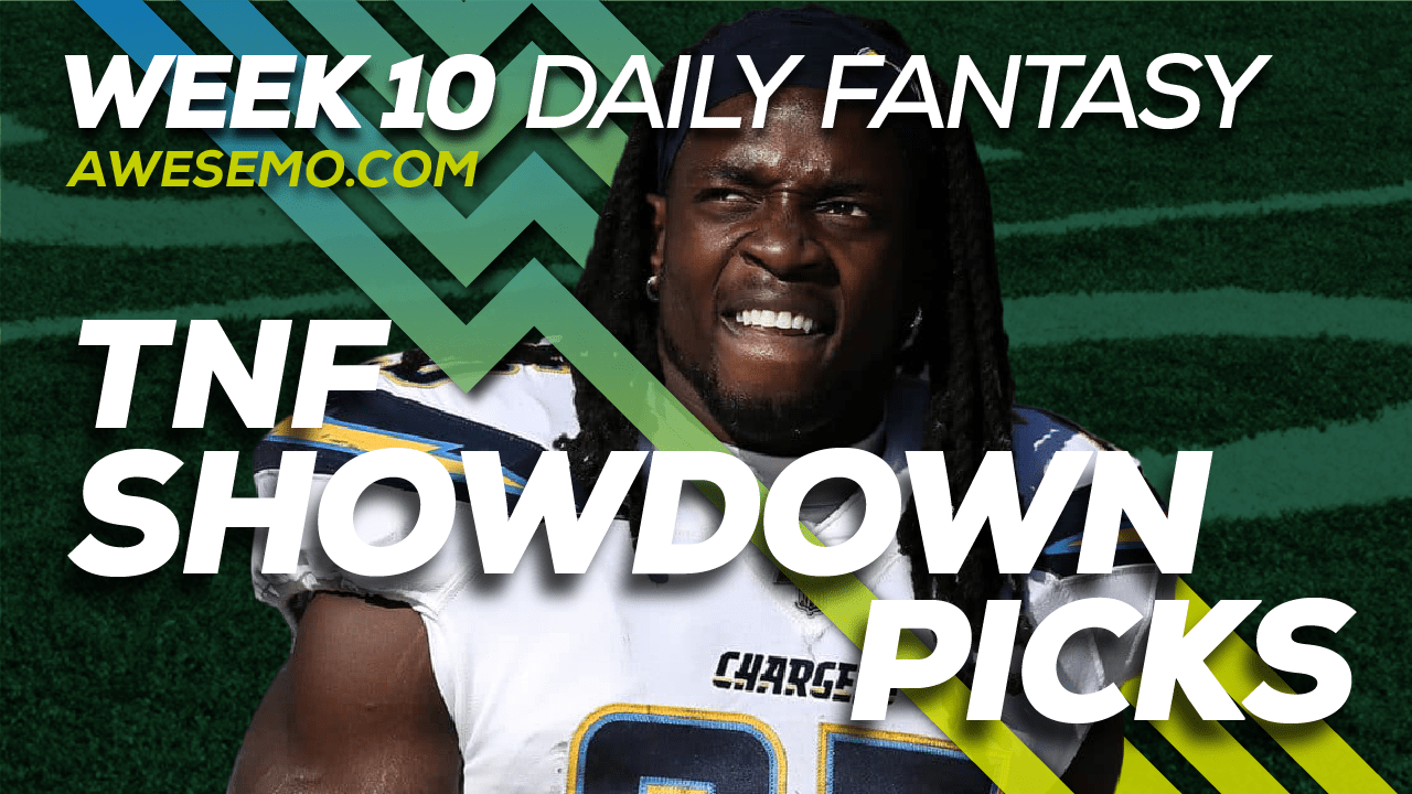 FREE: Awesemo and Ben Rasa gives out their NFL DFS picks for Thursday Night Footbal FanDuel and DraftKings Showdown Slates.