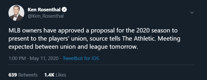 The MLB owners have approved a proposal for the 2020 MLB season to present to the players' union + universal DH and more!