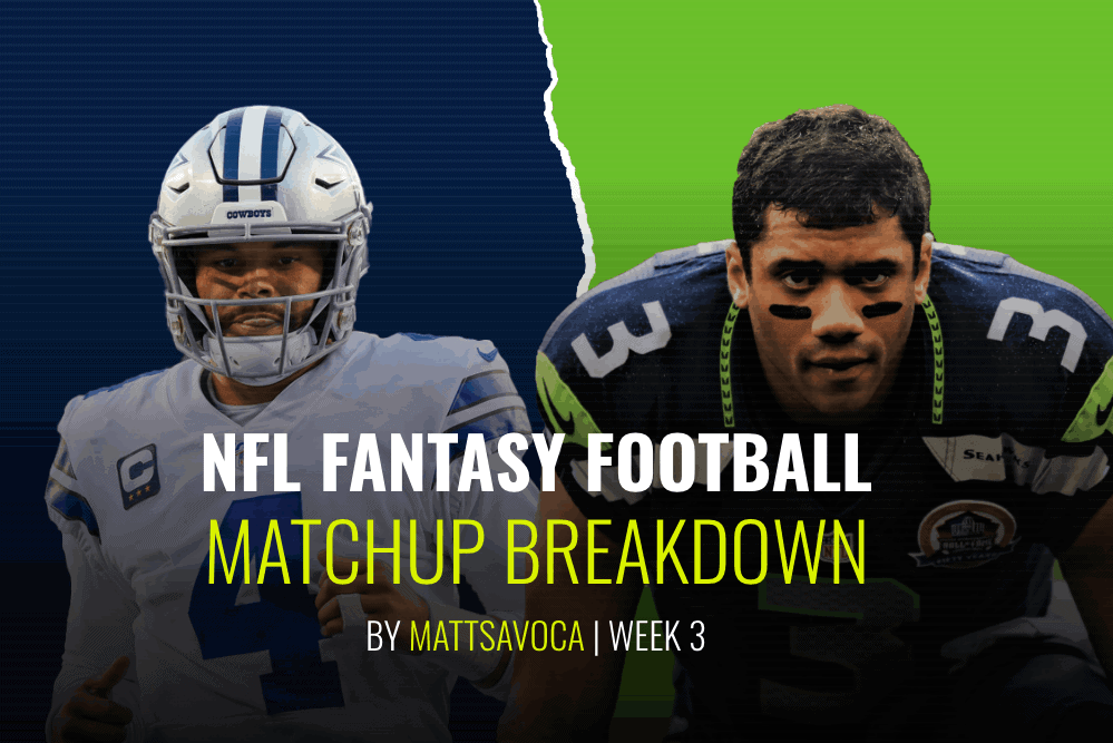 The Week 3 NFL fantasy football matchups breakdown column, gives in depth analysis of every matchup for the fantasy football & NFL DFS slates