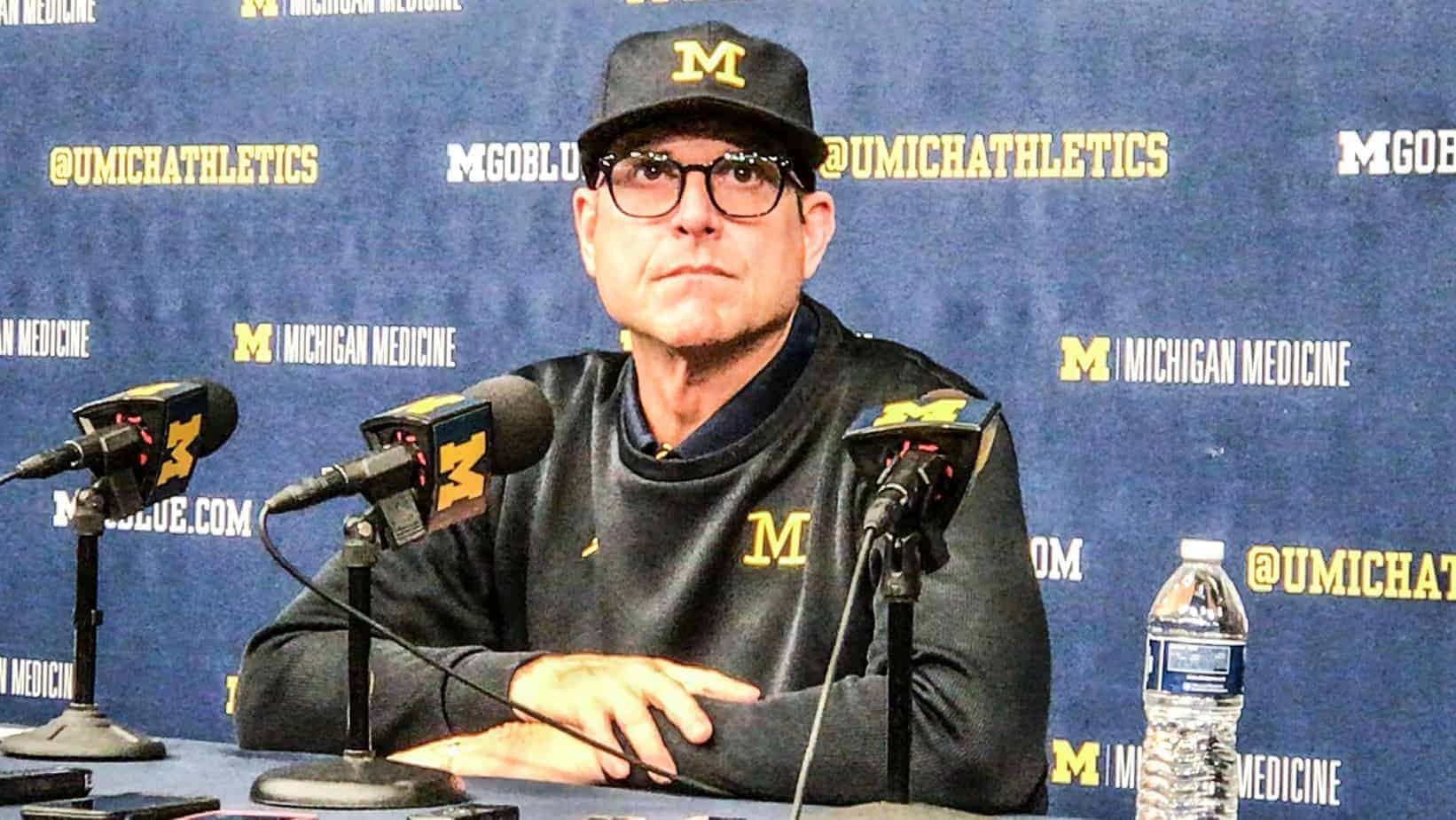 Jim Harbaugh interestingly uses a World War II analogy to describe his job security with the Michigan Wolverines heading into the season