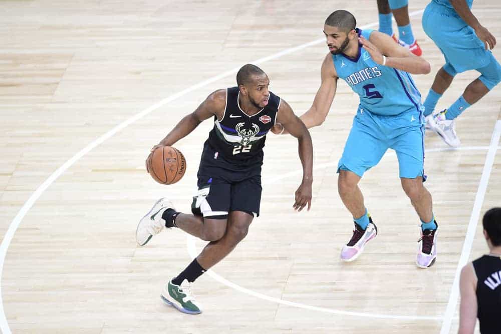 Daily fantasy basketball picks. FanDuel and DraftKings NBA DFS lineup advice for Monday, May 10, featuring Khris Middleton.