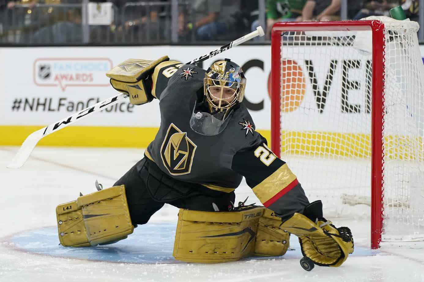 DraftKings NHL DFS Picks for daily fantasy hockey lineups. FREE NHL Playoffs cheat sheet and projections | Marc-Andre Fleury 6/14/21.