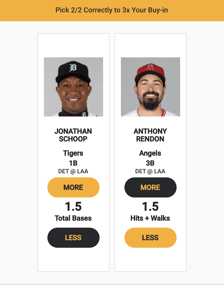 MLB fantasy picks monkey knife fight Jonathan Schoop Anthony Rendon more or less total bases home runs doubles singles triples Tigers Angels tonight Thursday June 18 2021 expert predictions odds bets ownership rankings projections