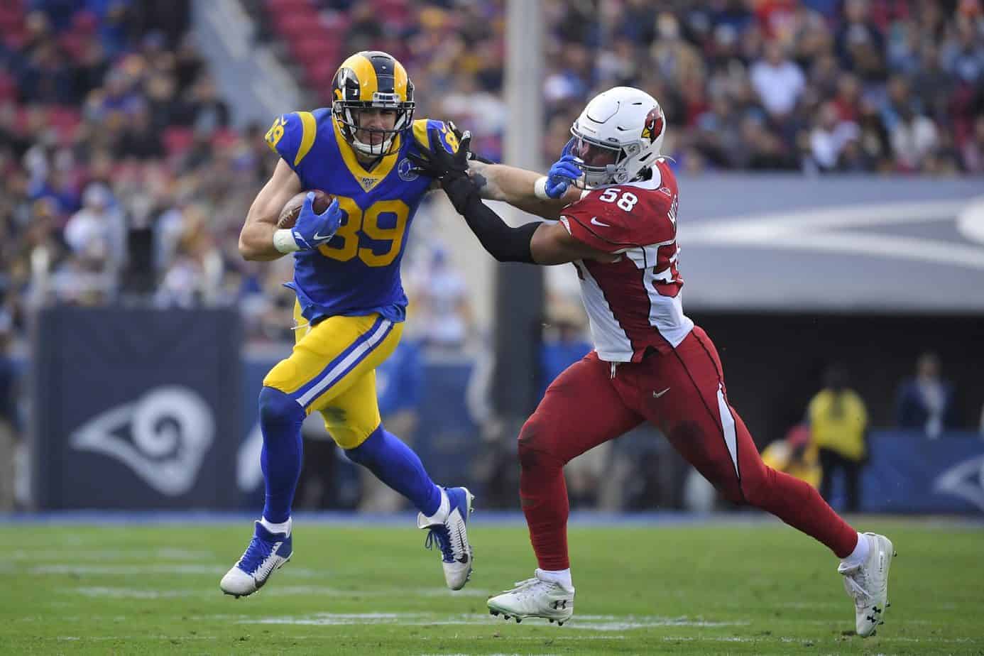 Let's look at the top NFL DFS tight end picks and fades for Week 2 of the 2023 season. Our DFS projections think Tyler Higbee...