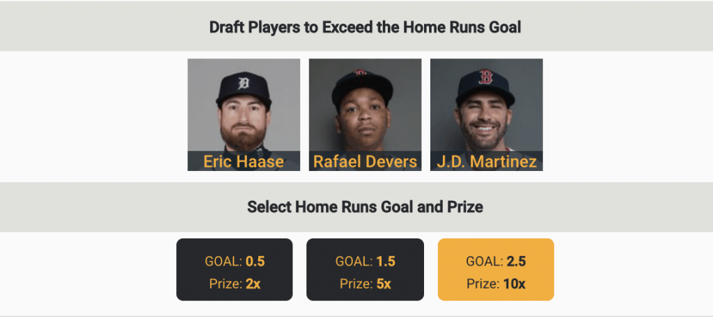 fantasy baseball mlb dfs picks J.D. Martinez Rafael Devers Eric Hasse monkey knife fight las vegas betting odds lines predictions projections today