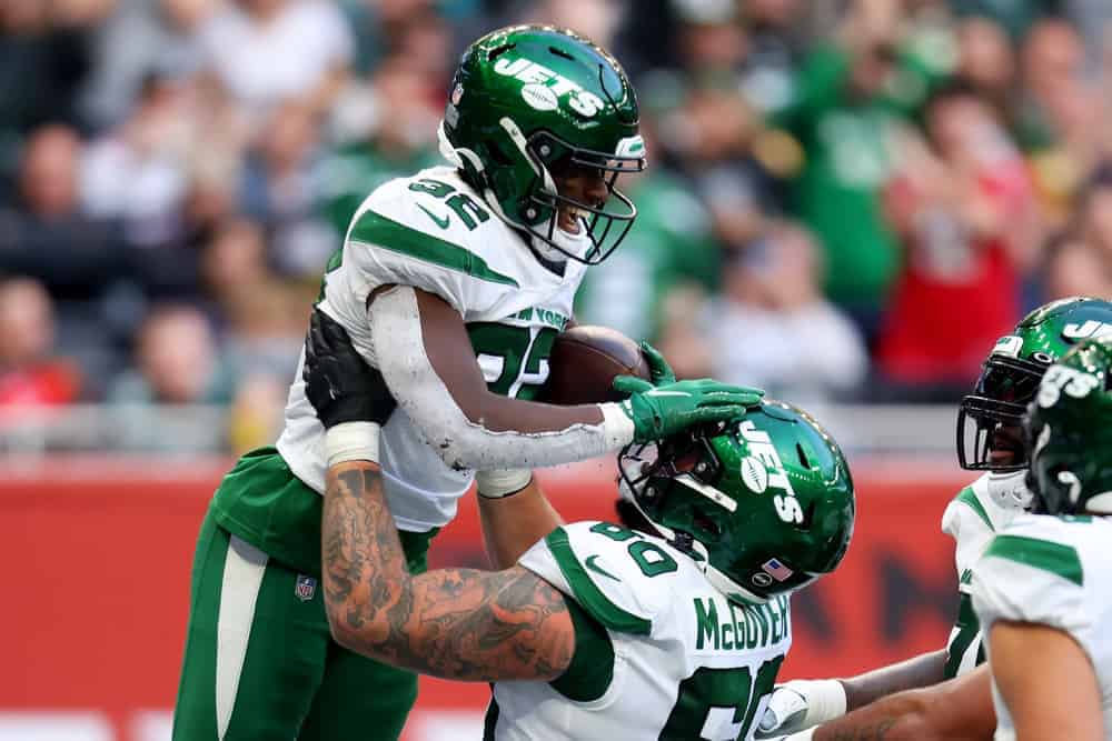 NFL DraftKings DFS Picks Cheat Sheet WEek 9 Thursday Night FOotball Jets vs. Colts today tonight free expert advice tips strategy optimal lineup optimizer rankings projections ownership Michael Carter