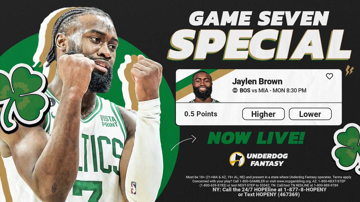 Today's best bet comes from an Underdog No-Brainer, as a Jaylen Brown prop is basically being given away to user for nothing. 