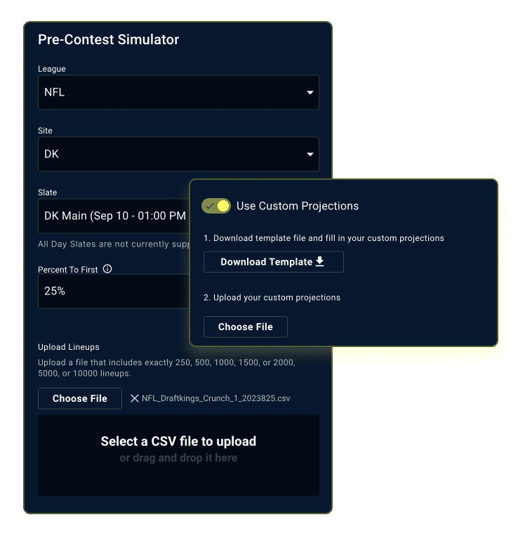 NFL DFS Pre-Contest Simulations