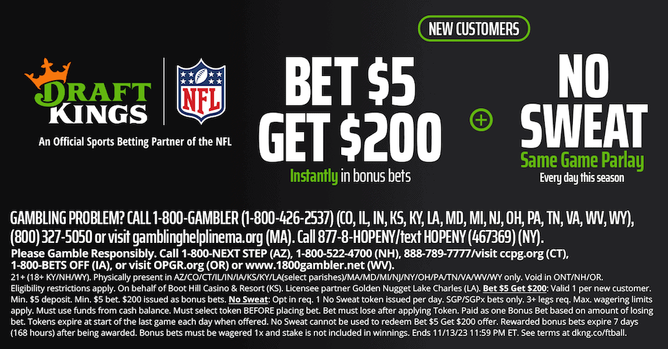 Vegas odds chart for daily fantasy football play: Week 1
