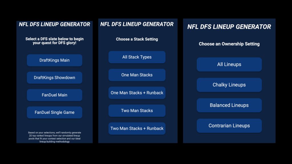 NFL DFS lineup generator