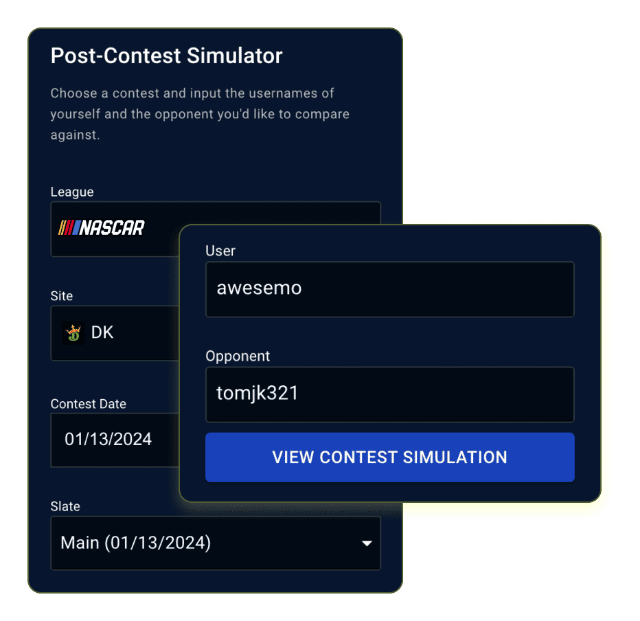NASCAR Post-Contest DFS Simulator